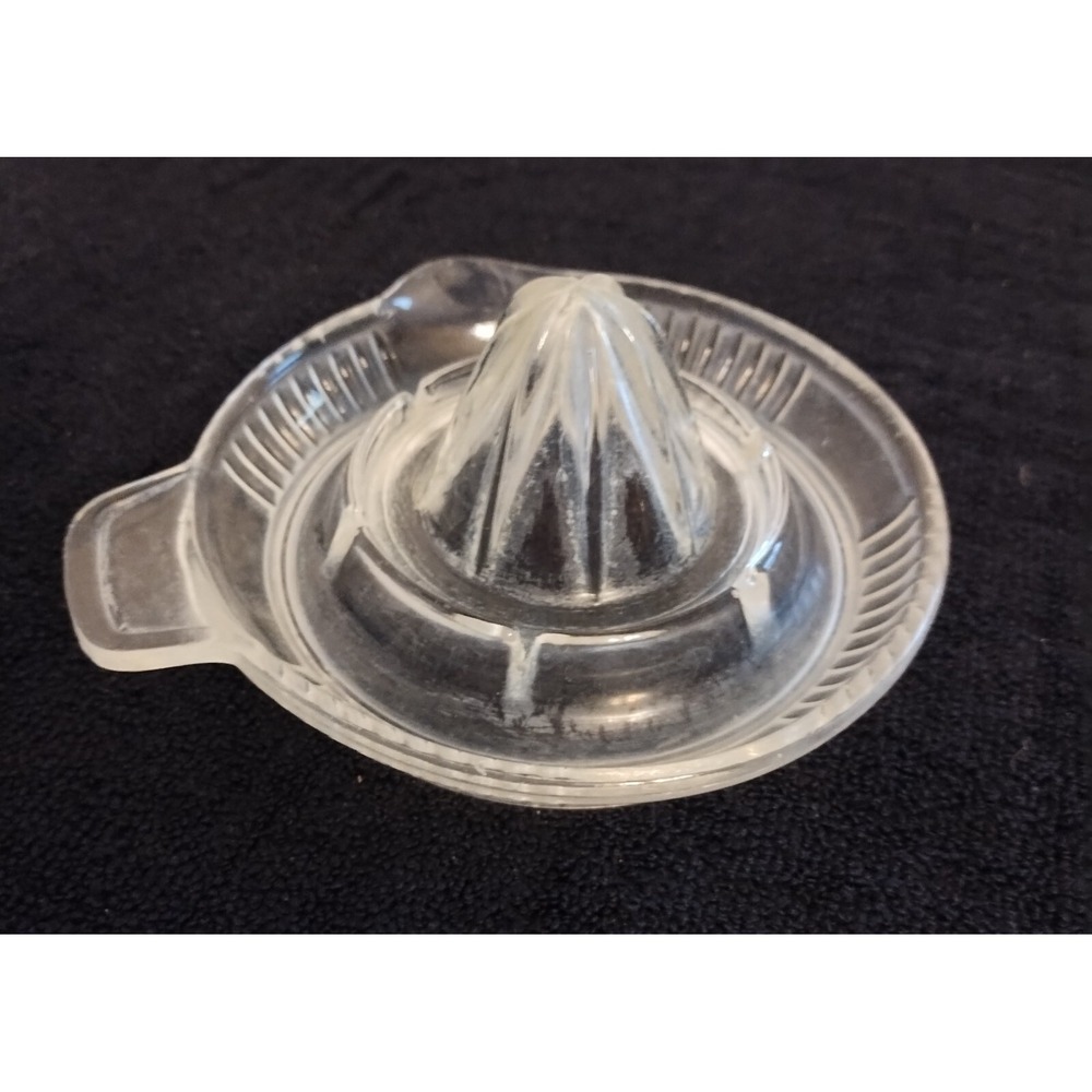 Small Vintage Glass Ribbed Citrus Reamer 6" Diameter